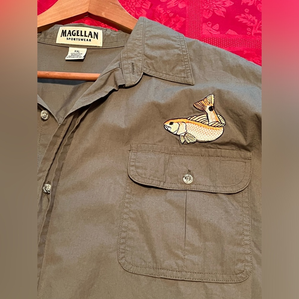 magellan fishing shirt XXL Olive LS Outdoors
